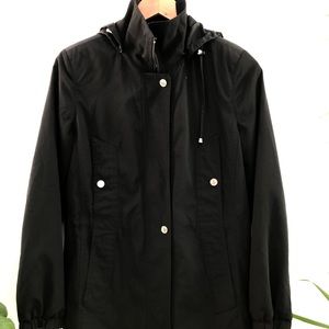Calvin Klein Black Hooded Raincoat / Jacket - XS